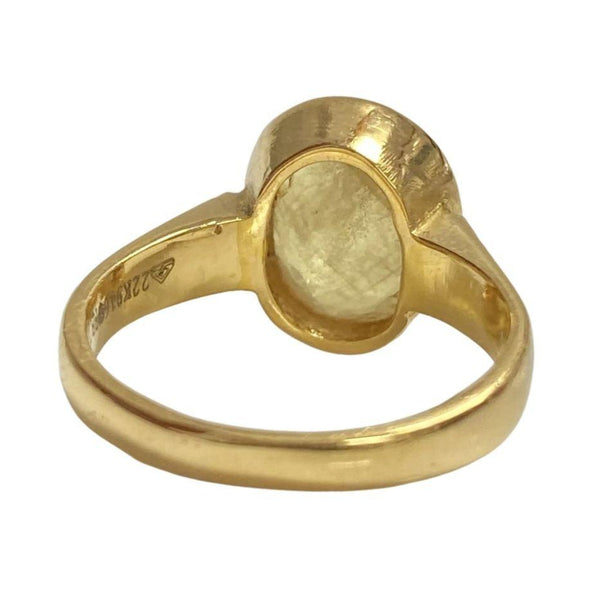 Bague de fiançailles Anciens en saphir jaune naturel, en or massif 22k