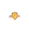 Vintage Oscar Friedman Signed 1.50 Carat Pear-Shaped Opal and Diamond 14K Rose Gold Ring