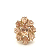 Anciens Bague Cluster en Or 14k avec Tourmaline en Forme de Poire