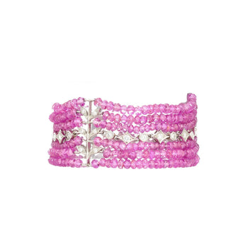 Vintage Platinum Diamond & Pink Sapphire Bead Bracelet – Assay Jewelers