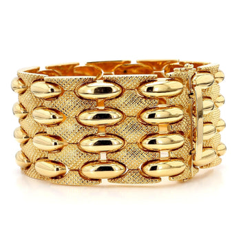 Vintage Retro 18K Yellow Gold Wide Multi-Link Bracelet – Assay Jewelers