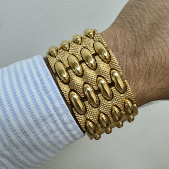Vintage Retro 18K Yellow Gold Wide Multi-Link Bracelet – Assay Jewelers