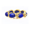 Bracelet Anciens époque rétro 2,50 CTTW en lapis-lazuli bleu motif floral en or jaune 18K