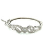 Anciens bracelet en diamant taille européenne ancienne rétro avec filigrane et finition milgrain en or blanc 14K
