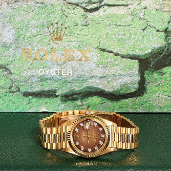 Vintage Rolex 6917 Datejust Presidential 23mm Brown Diamond Dial Gold Watch – Assay Jewelers