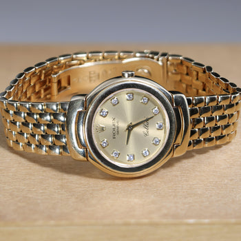 Vintage Rolex Cellini 6621 Diamond Hour Marker 18K Gold 26mm Watch – Assay Jewelers