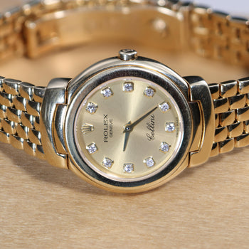 Vintage Rolex Cellini 6621 Diamond Hour Marker 18K Gold 26mm Watch – Assay Jewelers
