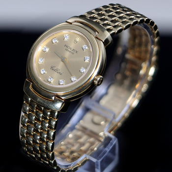 Vintage Rolex Cellini 6621 Diamond Hour Marker 18K Gold 26mm Watch – Assay Jewelers