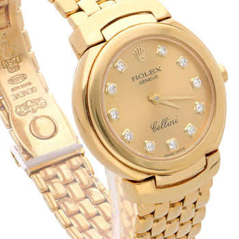 Vintage Rolex Cellini 6621 Diamond Hour Marker 18K Gold 26mm Watch – Assay Jewelers