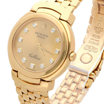 Vintage Rolex Cellini 6621 Diamond Hour Marker 18K Gold 26mm Watch – Assay Jewelers