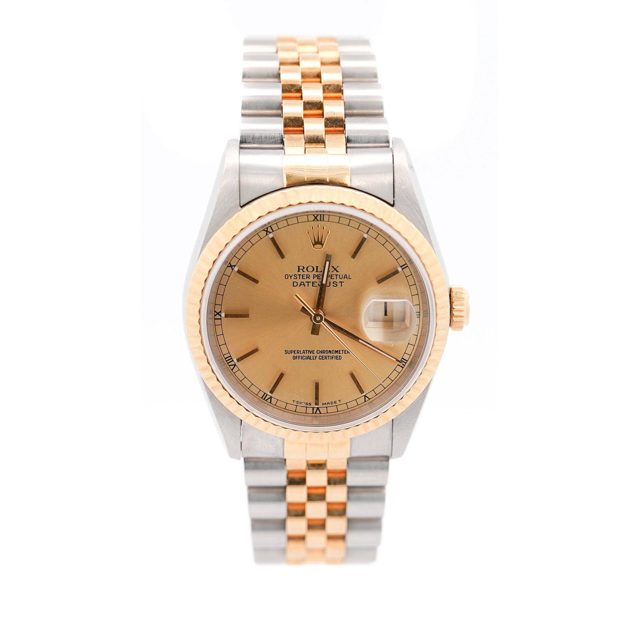 Vintage Rolex DateJust 36mm Two Tone On Jubilee Date 1995 Watch