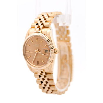 Vintage Rolex OP Date 34mm 14k Gold Champagne Dial Watch – Assay Jewelers