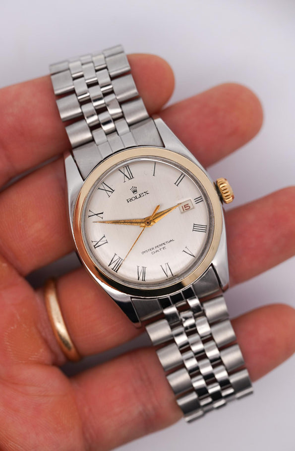 Vintage Rolex Oyster Perpetual Date Two-Tone Steel & Gold Jubilee Bracelet Watch
