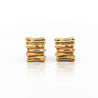 Vintage Tiffany & Co. Ribbed 18K Gold Ring & Earring Jewelry Set