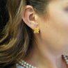 Vintage Tiffany & Co. Ribbed 18K Gold Ring & Earring Jewelry Set