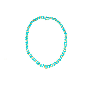 Vintage Turquoise and 14k Gold Bead & Pendant Necklace – Assay Jewelers