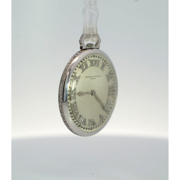 Vintage Vacheron Constantin Geneve Platinum Pocket Watch With Diamonds