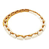 White Agate & 18K Yellow Gold Earring & Link Necklace Jewelry Set