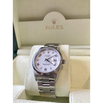Montre Rolex Oyster Perpetual Date 31 mm à cadran blanc avec bracelet Oyster – Assay Jewelers