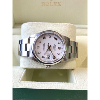 Rolex Oyster Perpetual Date à cadran blanc 31 mm avec bracelet Oyster – Assay Jewelers