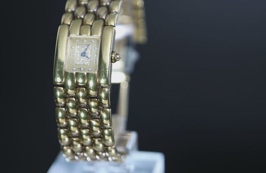Chaumet Khésis Factory Diamond Dial 18K Yellow Gold Bracelet Watch Circa 2000
