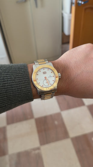 Corum Romulus 18K Rose Gold 2-Tone Champagne White Dial 42mm Watch Full Set