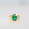 AGL Certified 3.98 Carat Colombian Emerald 18K Gold Platinum Mens Ring