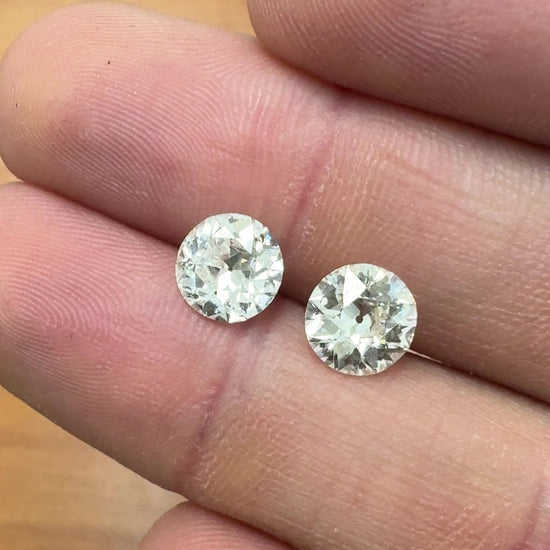 GIA Certified 2.68 Carat Old Euro Cut Diamond Stud Earrings