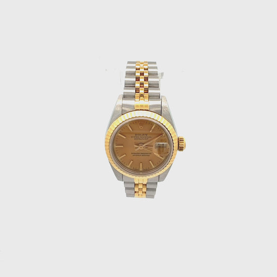 Rolex Datejust 69173 Vintage 2 Tone 26mm Fluted Jubilee Watch