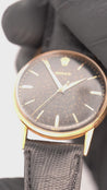 Rolex Speckled Gold Dial 33MM 18K Gold Precision Leather Watch