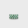 2 Carat Asscher Cut Emerald & Diamond Checkerboard Statement Ring